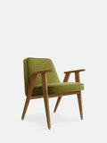 FAUTEUIL 366 – Tissu Olive Velours Vert Brillant