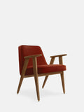 FAUTEUIL 366 – Rouge en Tissu Velours Rouge Brique