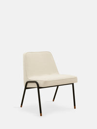 CHAISE CLUB EN MÉTAL 366 – Beige en Tissu Boucle Crème