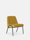 CHAISE CLUB EN MÉTAL 366 – Tissu Velours Jaune Moutarde Brillant