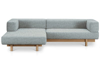 Canapé en plaqué chêne d'angle Bleu Dekoma
