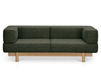 Canapé en plaqué chêne 2 places Vert Decoma