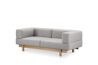 Canapé en plaqué chêne 2 places gris Audejas