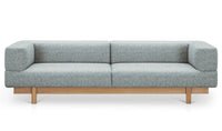 Canapé en plaqué chêne 3 places Bleu Dekoma
