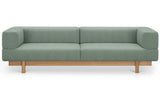 Canapé en plaqué chêne 3 places Bleu Camira