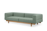 Canapé en plaqué chêne 3 places Bleu Camira