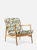 CHAISE LOUNGE STEFAN en tissu Amalfi Vert Orange Casamance