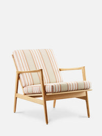 CHAISE LOUNGE STEFAN en tissu Aveiro Beige Orange Brulee Casamance