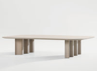 Table basse Curtain Couch (rectangulaire) - Chêne teinté gris chaud clair