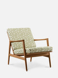 CHAISE LOUNGE STEFAN – Vert en tissu café olive