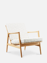 CHAISE LOUNGE STEFAN – Blanc en tissu café neige