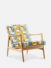 CHAISE LONGUE STEFAN en tissu Djinn Kaki Céladon Casamance