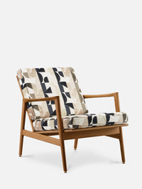 STEFAN LOUNGE CHAIR in Djinn Noir de Lune Casamance Fabric