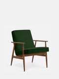 CHAISE LOUNGE FOX – Vert en tissu velours vert bouteille
