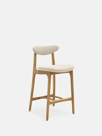 200-190 TABOURET DE BAR S/65 – Beige en Tissu Boucle Crème