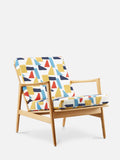 CHAISE LONGUE STEFAN en tissu Mondrian