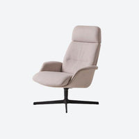 Fauteuil lounge Rever dossier haut coque tissu Aluminium noir & Asis 132