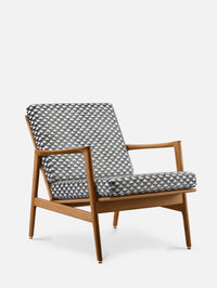 CHAISE LONGUE STEFAN – Gris en tissu Uroko Carbone Casamance
