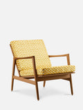 CHAISE LOUNGE STEFAN – Jaune en tissu Uroko Moutarde Casamance