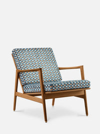 CHAISE LONGUE STEFAN – Bleu en tissu Uroko Topaze Casamance