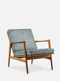 CHAISE LONGUE STEFAN – Bleu en tissu Uroko Topaze Casamance