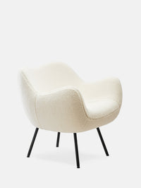 FAUTEUIL RM58 SOFT – Blanc en Tissu Teddy Crème