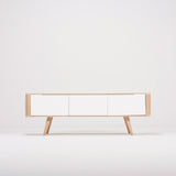 Buffet bas Ena chêne - blanc 135 x 42 cm