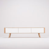 Buffet bas Ena chêne - blanc 180 x 42 cm