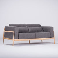 Canapé 2 places Fawn chêne - tissu anthracite