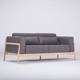 Canapé 2 places Fawn chêne - tissu anthracite