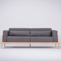 Canapé 3 places Fawn chêne - tissu anthracite