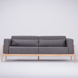 Canapé 3 places Fawn chêne - tissu anthracite