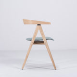 Chaise Ava chêne - tissu vert menthe