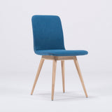 Chaise Ena chêne - feutre bleu pétrole