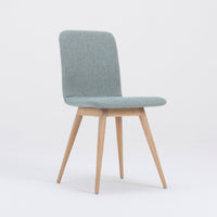 Chaise Ena chêne - tissu vert menthe