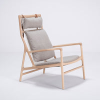 Chaise lounge Dedo chêne - tissu sable