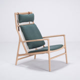 Chaise lounge Dedo chêne - tissu vert foncé
