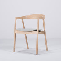 Chaise Muna chêne - tissu bleu-gris