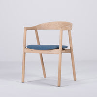 Chaise Muna chêne - tissu bleu