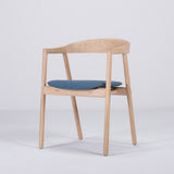 Chaise Muna chêne - tissu bleu