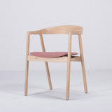 Chaise Muna chêne - tissu rouge