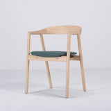 Chaise Muna chêne - tissu vert foncé