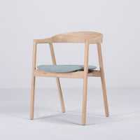 Chaise Muna chêne - tissu vert menthe