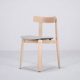 Chaise Nora chêne - tissu bleu-gris