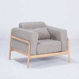 Fauteuil Fawn chêne - tissu sable