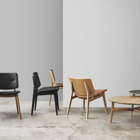 Fauteuil chêne huilé cuir Cognac