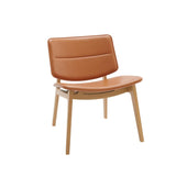 Fauteuil chêne huilé cuir Cognac