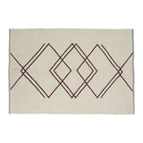 Rhomb Tapis Blanc/Burgundy
