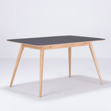 Table Stafa chêne - linoléum noir