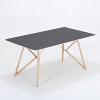 Table Tink chêne - plateau linoléum noir